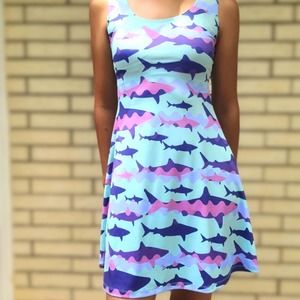 Cowcow Shark dress size small blue sleeveless